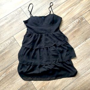 American Eagle Outfitters Black Ruffled Dress